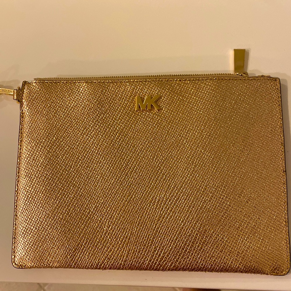 Michael Kors Gold Metallic Wristlet